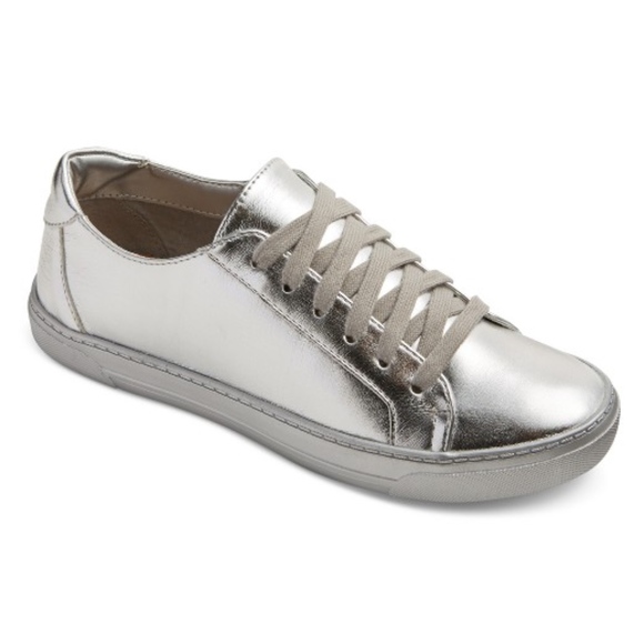 DV by Dolce Vita Shoes - DV Sammy Silver Metallic Lace Up Sneakers New